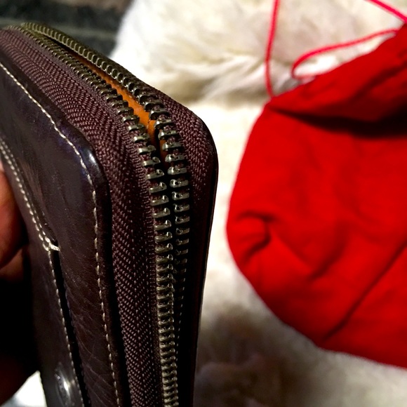 Vintage Coach Calfskin Leather zip long wallet - Picture 9 of 10